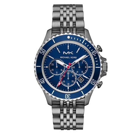 michael kors bayville gunmetal watch|Michael Kors Quartz Bayville Chronograph Blue Dial .